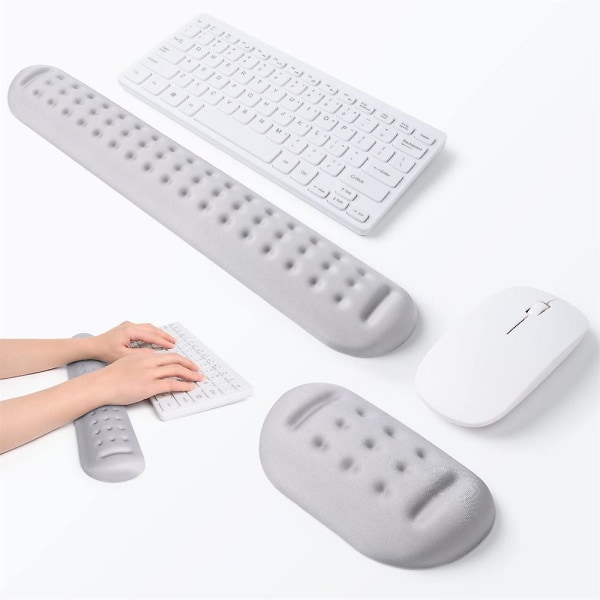 Memory Foam håndledsstøtte tastatur og mus sæt - Ergonomisk anti-skrid skridsikker pude musemåtte håndledsstøtte