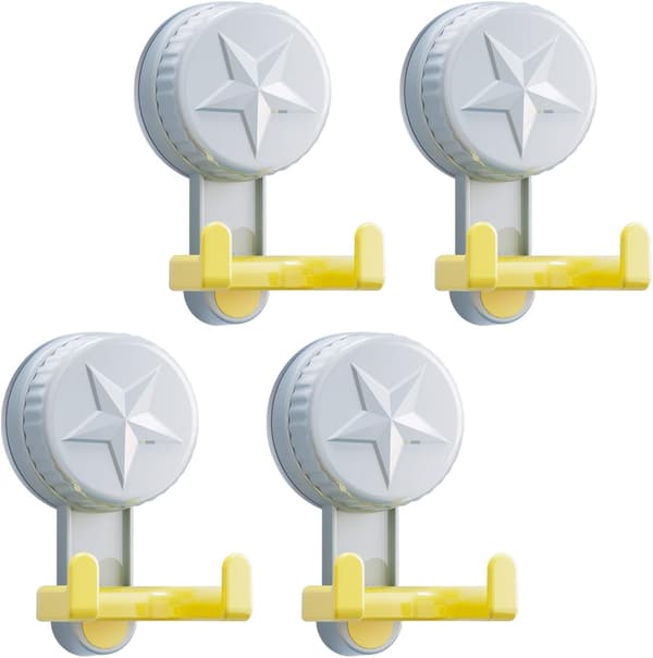 Suction Cup Hooks, Double Hooks, ABS Material, Strong Suction, No Punching Required, 5 kg Load Capacity, Sky Blue, Suitable for Bathroom, Kitchen