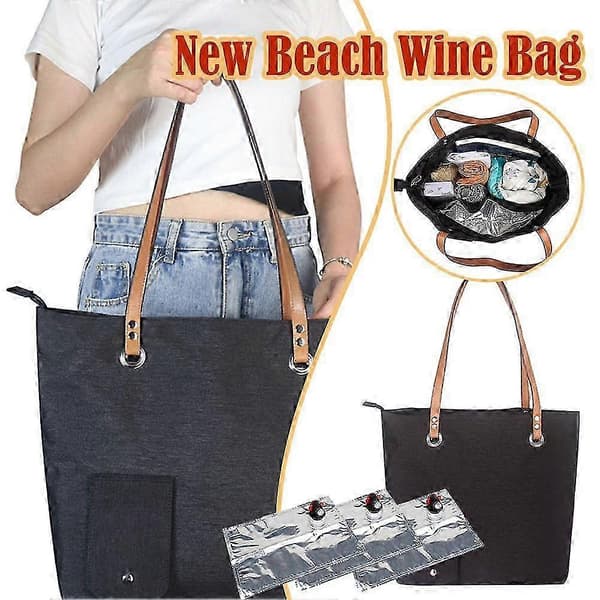 Isolert vinpose for camping og utendørsaktiviteter Black A 33x32x29cm