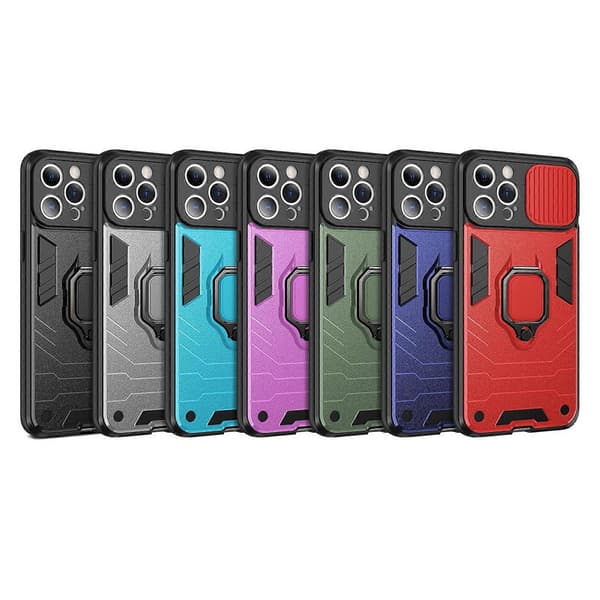 TPU + PC-telefondeksel med skyvbart kameradekseldesign for iPhone 14 Black