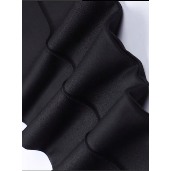 Herr sport casual fyra säsonger långa utsvängda byxor slim fit dragsko elastisk midja enfärgade byxor Black M