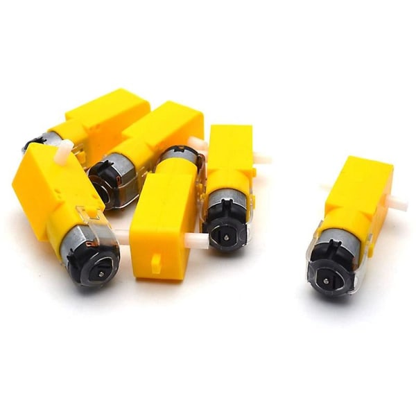 Vaihdemoottorin kaksoisakselinen 3-6 V TT-moottori älyautorobotille 6 kpl (I Shape) Yellow