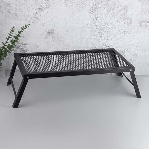 Sammenklappeligt bord til udendørs picnic, camping og grill, jernnetbord