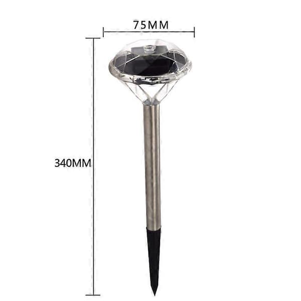 Solcelledrevne diamantstavlamper i rustfrit stål LED havelanterner 4 stk. hvid