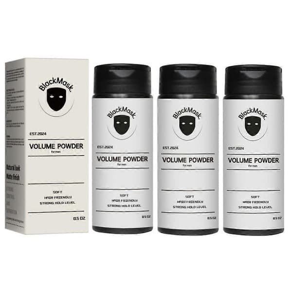 BlackMask Hårstylingpudder, Volumpudder gir umiddelbart tekstur og volum 40g 3pcs