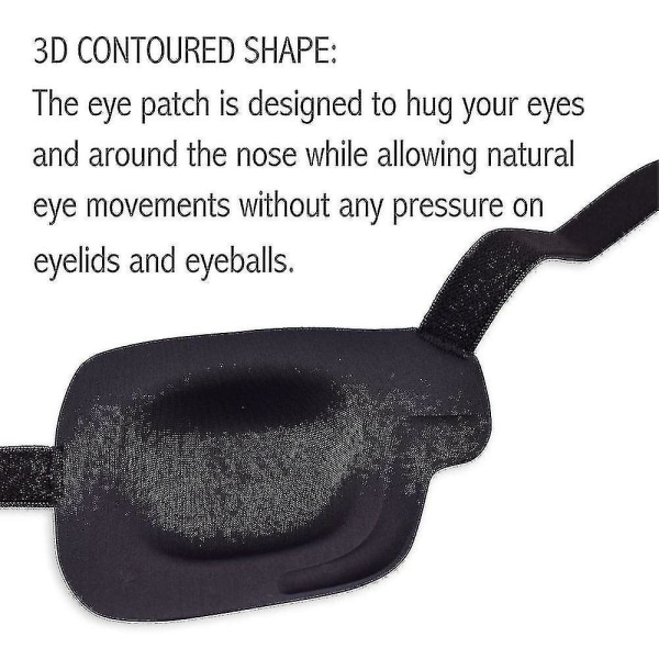 Strabismus-silmälappu, oikeanpuoleinen silmälappu, säädettävä merirosvosilmälappu, säädettävä