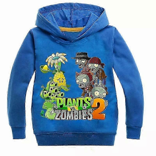 PVZ Barn Hoodie Plants VS Zombies Spel Pojkar Flickor Tröja Jumper T-shirt Toppar Blue 1 160(11-12T)