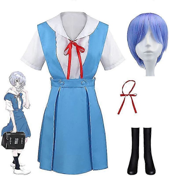 Ny Anime Eva Cosplay Skoluniform Kostym Klänning Uniform Asuka Langley Soryu Tokyo Ayanami Rei Kostym Halloween Rekvisita Present M