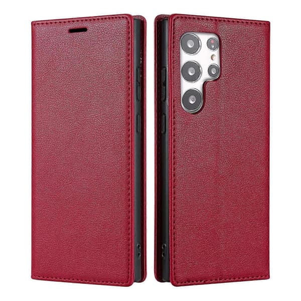Til Samsung Galaxy S25 Ultra Wallet Case Magnetisk Lukning PU Læder Telefon Cover - Sort Multicolor Red