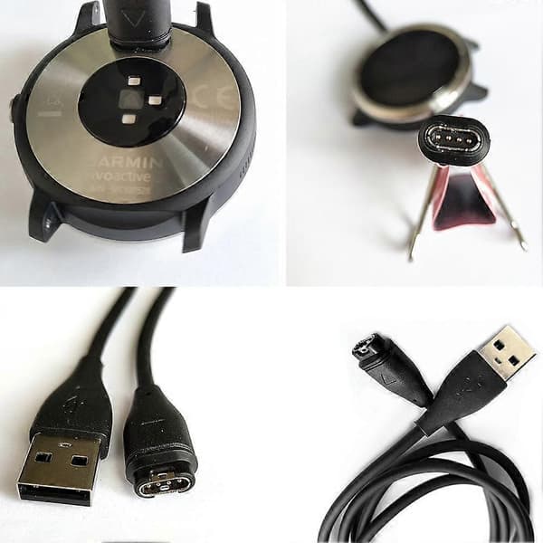 1M USB Hurtigopladningskabel til Garmin Fenix, Forerunner, Vivoactive, Venu - Holdbart og Sikkert