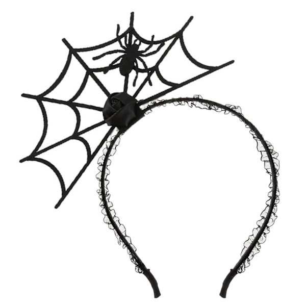 Halloween Pandebånd Edderkop Hovedbeklædning Festival Hovedbeklædning Cosplay Djævel Pandebånd Halloween Party Hovedstykke Hårbøjle Black Spider Black Flower