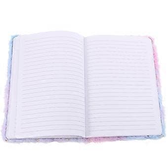 Fuzzy Skissebog til Piger Fluffy Notesbog Rektangulær Form Bedårende Værelse Soveværelse Brug 21x15.6cm Månedsplan Dagbog 1-pak