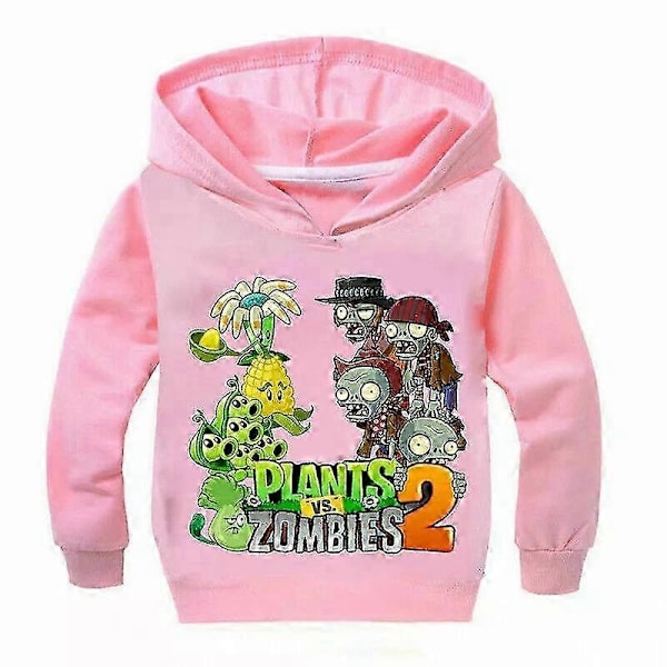 PVZ Børne Hoodie Plants VS Zombies Spil Drenge Piger Trøje Jumper T-shirt Toppe Powder 2 120(4-5T)