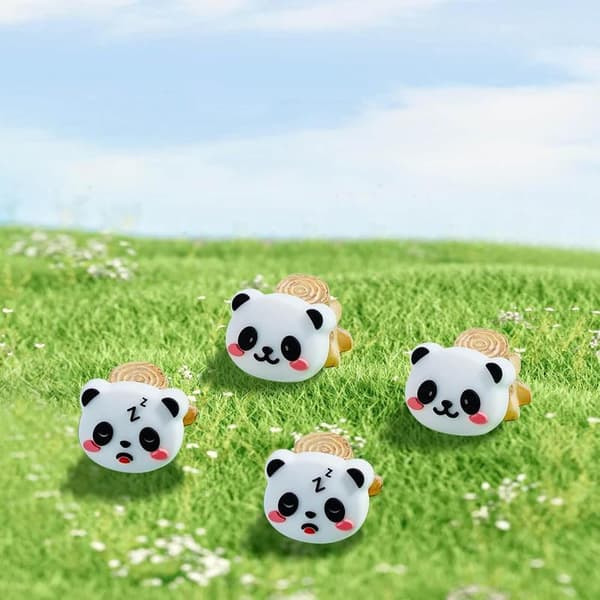 Thumb Grips Compatible with Nintendo Switch 2 (2025) – 4 pcs White/Glitter Panda Design Silicone Joystick Caps, Cute & Comfortable Controller Stick Covers