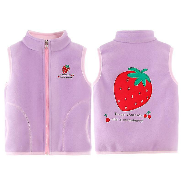 Børnenes Søde Plus Fleece Vest Efterår Og Vinter Purple 130CM
