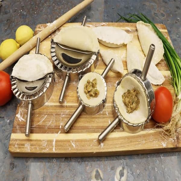 7,5 cm Empanadapresse, dumplingmaskin i rustfritt stål, deigskjærer, dumplingform for empanada, dumpling, ravioli, piroger, turnovers