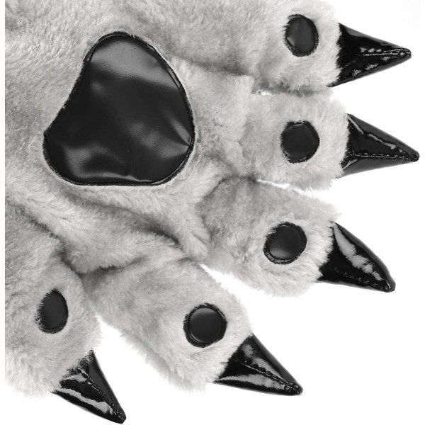 Unisex Voksen Wolf Claw Handsker Dinosaur Paw Søde tegneserievanter Vinter varme plys dyrehåndvarmere lodne handsker til halloween jul fancy kjole
