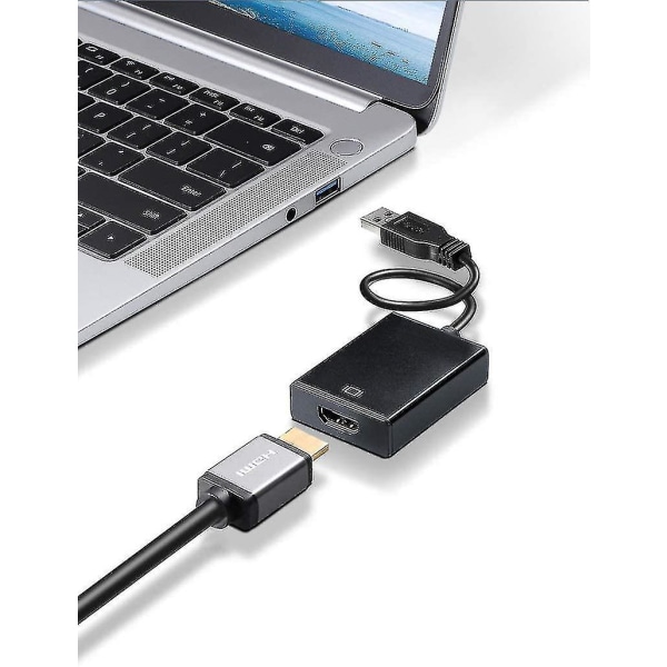USB -HDMI-sovitin, USB 3.0/2.0 - HDmi 1080p -videografiikkakaapeli muunnin äänentoistolla PC-kannettavaan projektoriin HDTV, yhteensopiva Windows Xp 7/8/8 -käyttöjärjestelmän kanssa.