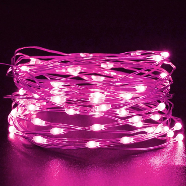 Rosa fe-lys, 3M/10ft 30LED Halloween-dekorasjonslys, batteridrevne oransje lysstrenger for Halloween, juledekorasjoner Pink