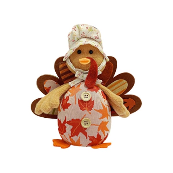Thanksgiving Dekorationer Efterår Gnome Dekoration: 2 Stk Håndlavede Kalkun Plys Ornamenter Med Solsikke Kort