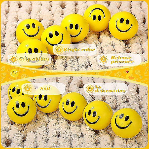 2,5-tommers smil-stressballer Bulk Happy Smile Stressballer Mini Funny Foam Balls Barn Smile T