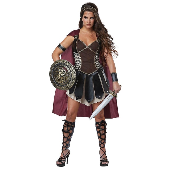 Halloween Xena Gladiator Cosplay Kostume Kvinde Spartan 300 Warrior Outfit Kjole Roman Soldier Fancy Dress M
