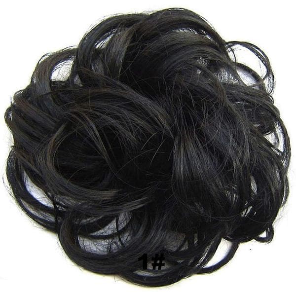 Varmebestandig Hestehale Hårforlengelse med Justerbar Klips i Syntetisk Hår Scrunchie