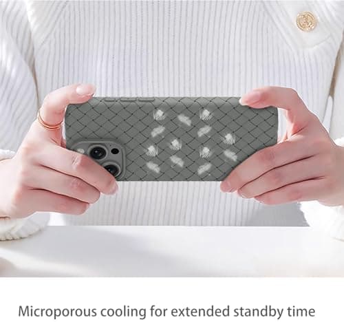 Compatible with iPhone 16 Pro Max Case, Heat Dissipation and Breathable, Lightweight and Drop-proof with Stylish Woven Design