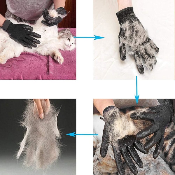 Pet Hair Massage Gloves - Gentle Grooming For Dog, Cat & Horses