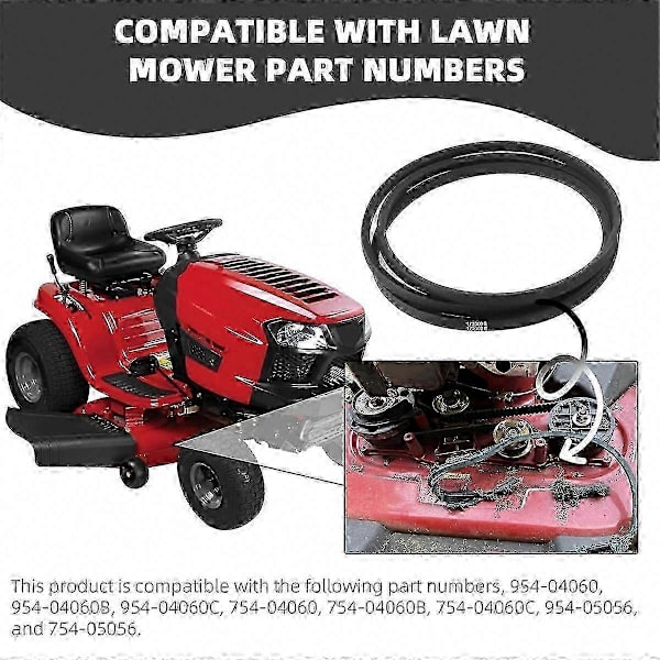 2-pak 954-04060c Klippebælte til havetraktor, Erstatningsdrivrem