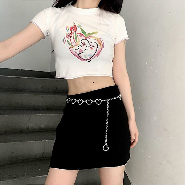 Fashion Bæltekæde Hjerte Udskæring Taljekæder Cool Ladies Hip Hop Stil