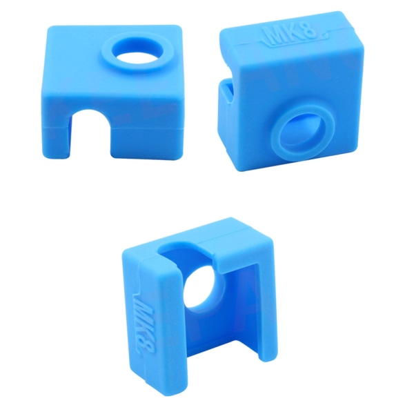 3d Printer Heat Block Silikone Cover Case Mk8 Hotend Ekstruder Silikone Isoleringsstrømper Kompatible med Creality Ender 3 Ender 3 Pro Ender 5 Cr-10 10s Blue