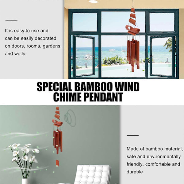 Creative Wind Chime Pendant Bamboo Hanging Wind Chime Garden Wind Chime Decor