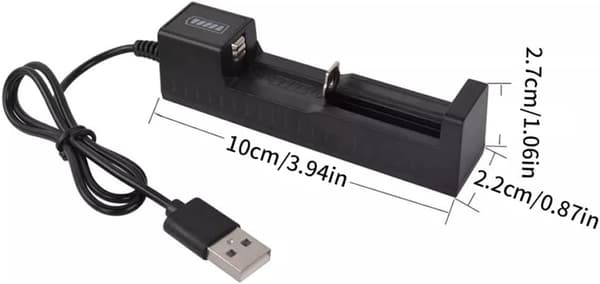 Smart USB litiumbatterilader 1A hurtiglading for 18650, 26650, 14500 4.2V oppladbart litium