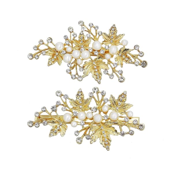 Brudeslør Hårpynt Perle Bryllupshårnål Rhinestone Brud W