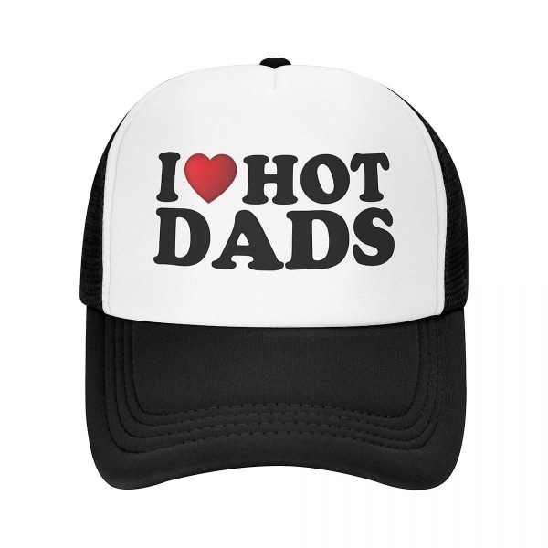Mode Jeg elsker Hot Dads Trucker Hat Kvinder Mænd Personlig Justerbar Voksen Baseball Cap Spring White Trucker Hat