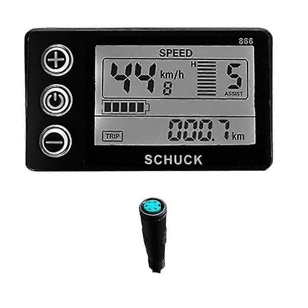 Ebike S866 LCD-skjermmåler Elektrisk sykkel 24v 36v 48v kontrollpanel med vanntett plugg for Bb