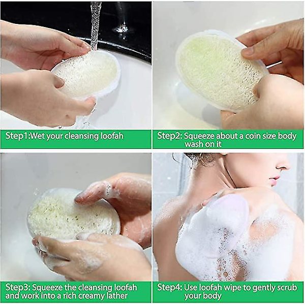6 stk dusjsåpe, Pengji-pute, eksfolierende Pengji-pute, kroppsskrubb, naturlig Pengji-dusjbørste, naturlig Pengji-skrubb, badegel