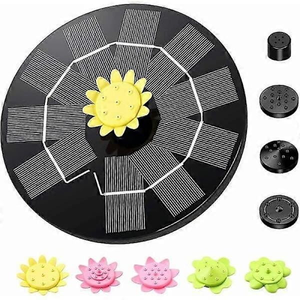 Solar springvandspumpe med 9 effekter, solcelle springvand til haven