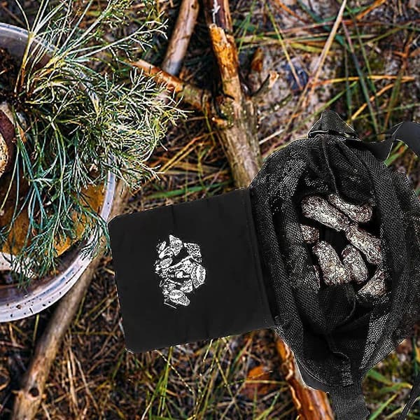 Mesh Foraging Pouch Harvesting Bag Utendørs Soppjaktpose Sammenleggbar Fruktsamlepose Khaki