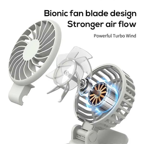 Bærbar Mini Clip Ventilator - Genopladelig Køleventilator til Udendørs Brug B