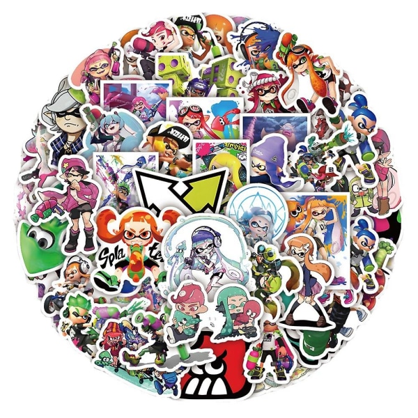 50 st Shooting Game Splatoon 3 Stickers Pvc Laptop Graffiti Dekoration Stickers Dekaler Presenter