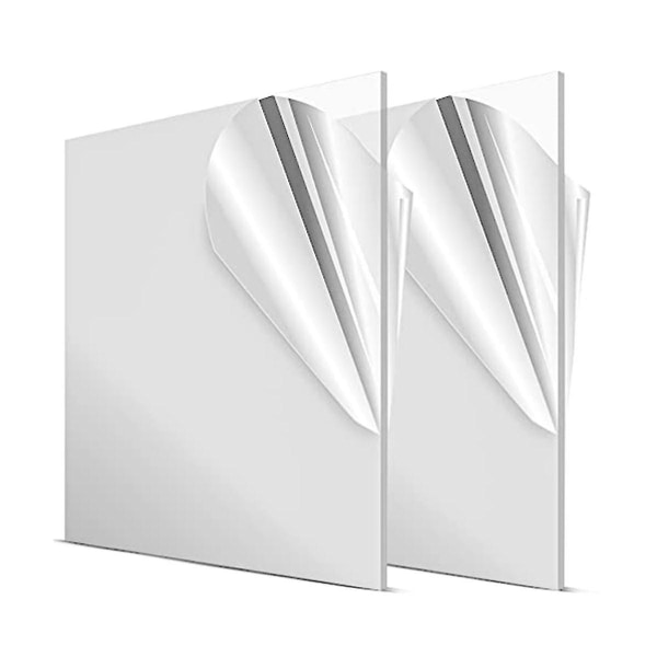 Akrylskivor 2 plexiglasskivor 1/8 tum tjocka klara akrylplåtar Glaspanel Akrylskiva Cra