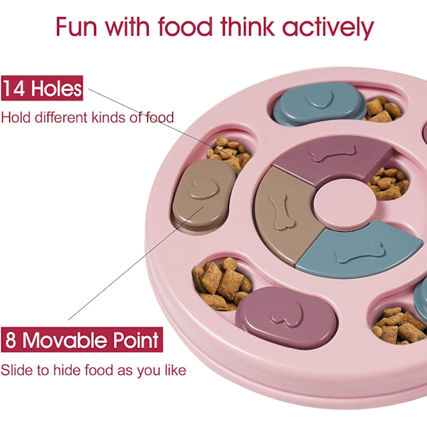Koiran pulmapelilelut, koiranruokapulma syöttölelut IQ-koulutukseen ja henkiseen rikastuttamiseen, koiran herkkupulma (sininen) Level2-Pink