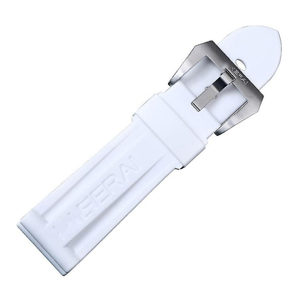 Silikongummi Watchist Band Ersättning för Panerai Strap Tools Stålspänne hög kvalitet White