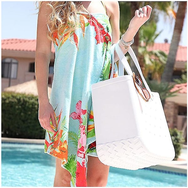 Gummipåse Bogg Style Hål Vattentät Slitstark Oversize Silikon Beach Tote Ny 2024 green  light