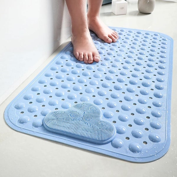 Kylpymatto, liukumaton kylpyhuonematto, suihkumatto imukupeilla ja tyhjennysreiällä, kylpyhuoneen matto suihkuhuoneen lattiaan, jalkahieronta-alueen matto (120x80cm)