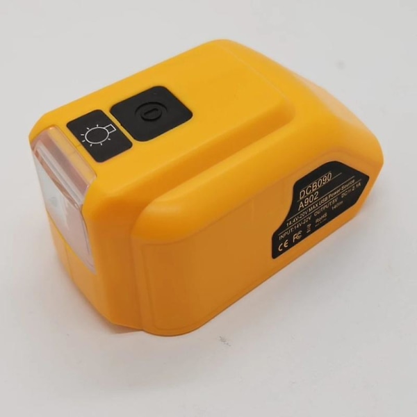 1/2 kpl vaihto Dcb090 power Dewalt 20v Max 18v akkusovittimelle USB ja Type-c led työvalolla A902