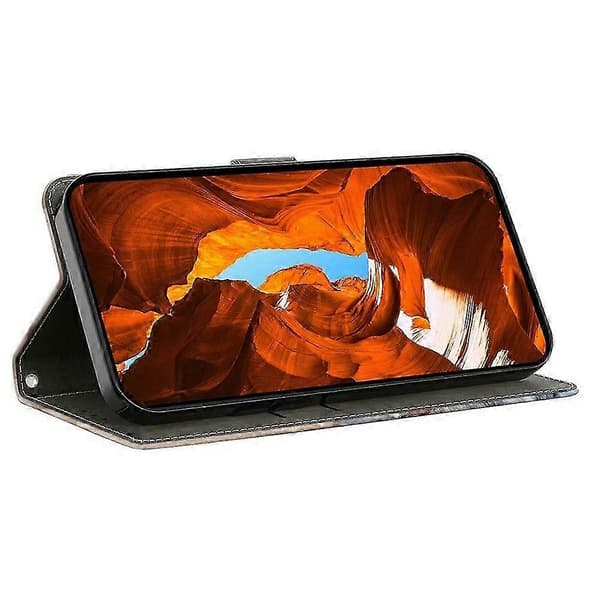 Plånboksfodral med vikbart stativ för Galaxy S25 FE, mönstertryckt läderflipfodral för telefon Gold-Threaded Lotus