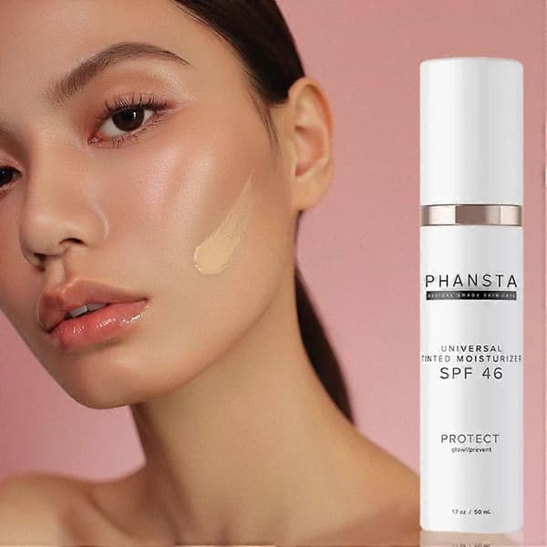 PHANSTA Fuktighetskrem SPF46: Lett, alt-i-ett farget ansiktskrem